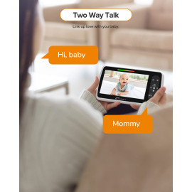 5" Video Baby Monitor - Pan-Tilt-Zoom, Night Vision, Temp Display