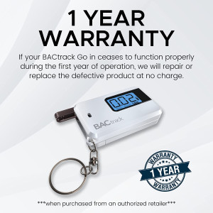 BACtrack Go Keychain Breathalyzer (White) | Ultra-Portable Pocket Keyring Alcohol Tester for Personal Use