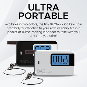 BACtrack Go Keychain Breathalyzer (White) | Ultra-Portable Pocket Keyring Alcohol Tester for Personal Use