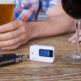 BACtrack Go Keychain Breathalyzer (White) for Patented Advanced