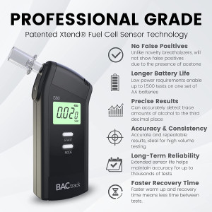 BACtrack S80 Breathalyzer | Professional-Grade Accuracy | DOT & NHTSA Approved | FDA 510(k) Cleared | Portable Breath Alcohol