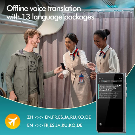 Fluentalk by Timekettle,T1 Language Translator with 4" HD Screen,Support 40 Languages and Photo Translation,Instant Translator