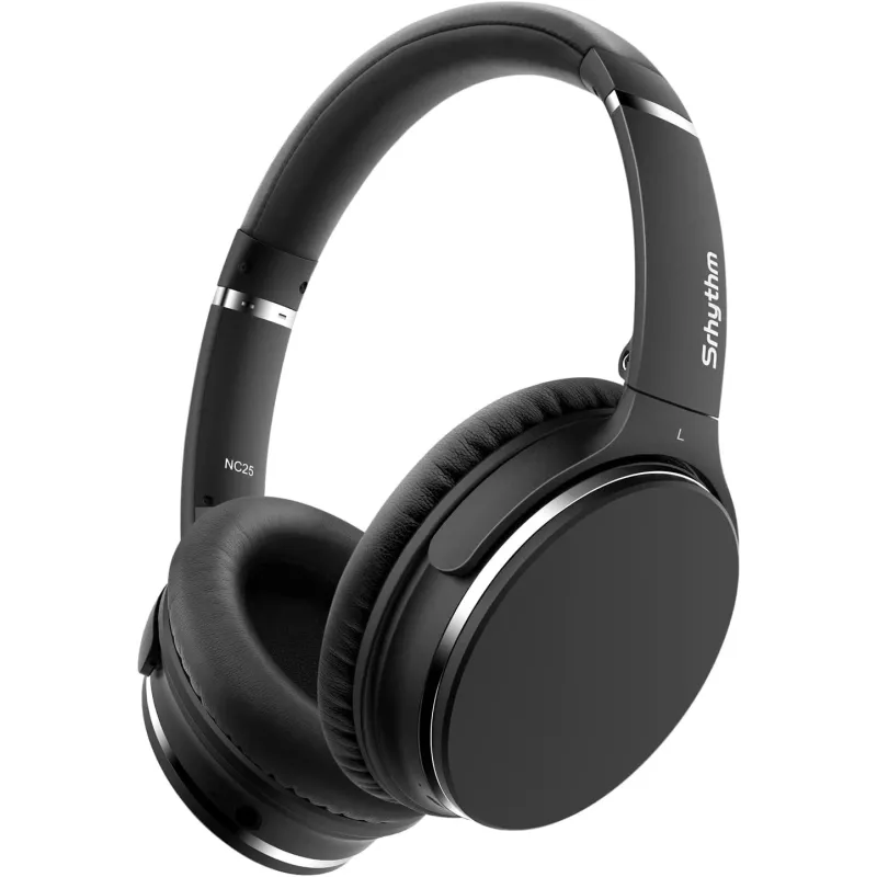 Srhythm NC25 Active Noise Cancelling Headphones Bluetooth 5.0,ANC Stereo Headset Over-Ear with Hi-Fi,Mic,50H Playtime,Voice