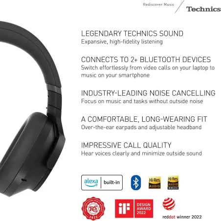 Technics EAH-A800 : Casque antibruit sans fil, son audiophile et 50h dautonomie!