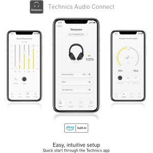Technics Wireless Noise Cancelling Headphones, High-Fidelity Bluetooth Headphones with Multi-Point Connectivity, Impressive Call