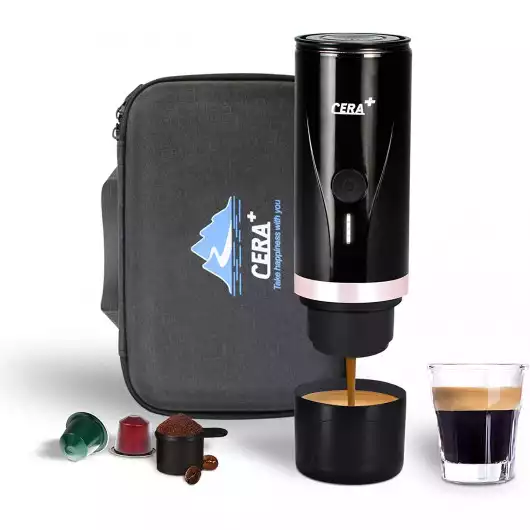 Nano Portable Electric Espresso Machine with 3-4 Min Self-Heating, 20 Bar  Mini Small 12V 24V Car Coffee Maker, With NS Capsule & Ground for Camping