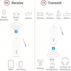 Twelve South AirFly Pro | Wireless Transmitter/Receiver with Audio Sharing for up to 2 AirPods/Wireless Headphones to Any Audio