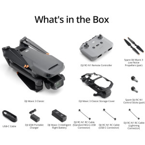 DJI Mavic 3 Classic (DJI RC), Drone with 4/3 CMOS Hasselblad Camera for Professionals, 5.1K HD Video, 46 Mins Flight Time,