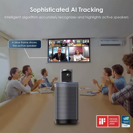 NexiGo Caméra Conférence 360° IA 4K: Suivi Vocal, Audio Cristallin, Réunions Immersives!