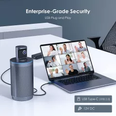 NexiGo Meeting 360, 8K Captured AI-Powered Framing & Speaker Tracking, 1080p HD 360-Degree Smart AIO Video Conference Camera, 8