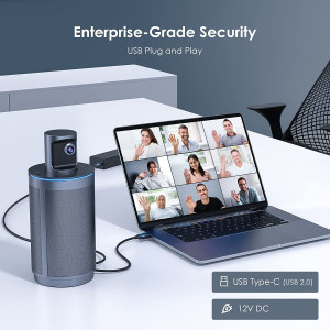 NexiGo Meeting 360, 8K Captured AI-Powered Framing & Speaker Tracking, 1080p HD 360-Degree Smart AIO Video Conference Camera, 8