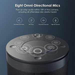 NexiGo Meeting 360, 8K Captured AI-Powered Framing & Speaker Tracking, 1080p HD 360-Degree Smart AIO Video Conference Camera, 8