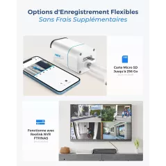 Reolink 4K Caméra de Surveillance Extérieure PoE avec Zoom Optique 5X, Vision Nocturne en Couleur, Audio Bidirectionnel,