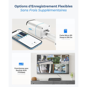 Reolink 4K Caméra de Surveillance Extérieure PoE avec Zoom Optique 5X, Vision Nocturne en Couleur, Audio Bidirectionnel,