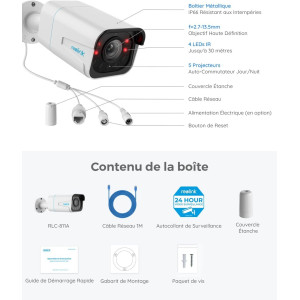 Reolink 4K Caméra de Surveillance Extérieure PoE avec Zoom Optique 5X, Vision Nocturne en Couleur, Audio Bidirectionnel,