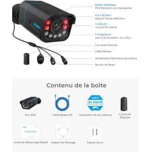 Reolink 4K Caméra de Surveillance Extérieure PoE avec Zoom Optique 5X, Vision Nocturne en Couleur, Audio Bidirectionnel,