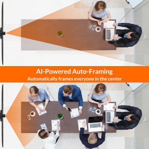 Innex Cube 4K AI-Powered Panoramic 360° Video Conference Camera, Smart Webcam with Dual-Microphones, Ultra-Wide Angle, AI