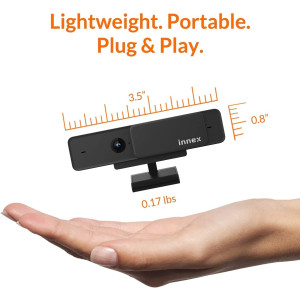 Innex Cube 4K AI-Powered Panoramic 360° Video Conference Camera, Smart Webcam with Dual-Microphones, Ultra-Wide Angle, AI