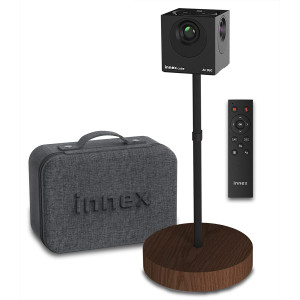 Innex Cube 4K AI-Powered Panoramic 360° Video Conference Camera, Smart Webcam with Dual-Microphones, Ultra-Wide Angle, AI