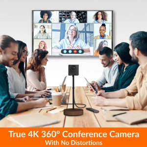 Innex Cube 4K AI-Powered Panoramic 360° Video Conference Camera, Smart Webcam with Dual-Microphones, Ultra-Wide Angle, AI