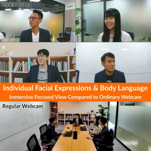 Innex Cube 4K AI-Powered Panoramic 360° Video Conference Camera, Smart Webcam with Dual-Microphones, Ultra-Wide Angle, AI