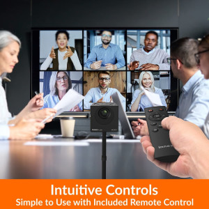 Innex Cube 4K AI-Powered Panoramic 360° Video Conference Camera, Smart Webcam with Dual-Microphones, Ultra-Wide Angle, AI