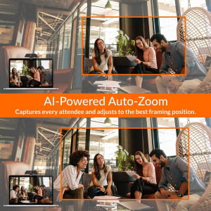 Innex Cube 4K AI-Powered Panoramic 360° Video Conference Camera, Smart Webcam with Dual-Microphones, Ultra-Wide Angle, AI