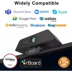 Innex Cube 4K AI-Powered Panoramic 360° Video Conference Camera, Smart Webcam with Dual-Microphones, Ultra-Wide Angle, AI