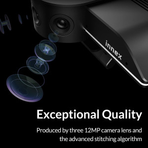 Innex Cube 4K AI-Powered Panoramic 360° Video Conference Camera, Smart Webcam with Dual-Microphones, Ultra-Wide Angle, AI