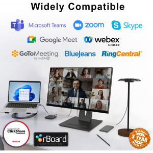 Innex Cube 4K AI-Powered Panoramic 360° Video Conference Camera, Smart Webcam with Dual-Microphones, Ultra-Wide Angle, AI