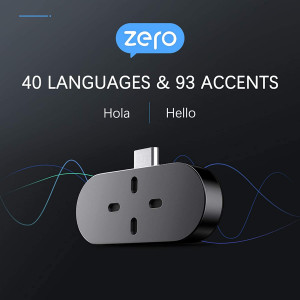 Timekettle Zero Language Translator Device – Supports 40 Languages & 93 Accents Mini Size Voice Translator & Voice Recorder for