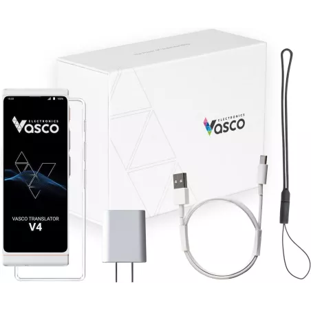 Vasco V4: Traducteur Instantané 108 Langues + Internet Gratuit à Vie - Parfait pour Voyager!