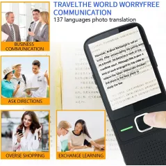 Traducteur de Langues Portable: 137 Langues, Écran Tactile, Parfait pour Voyager!