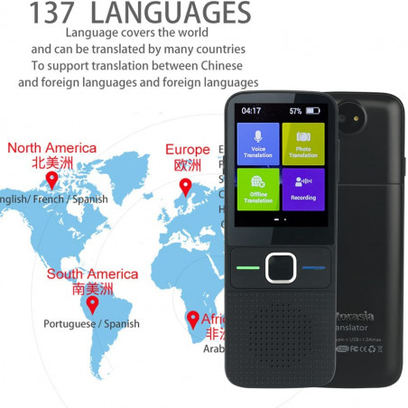 lotorasia Language Translator Portable Instant Translator Device Support WiFi/Hotspot/Offline Two- Way Real Time Online 137