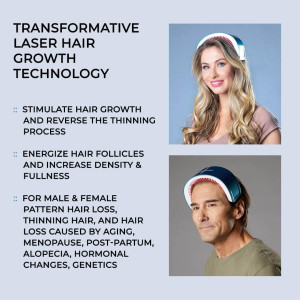 Hairmax Hair Growth Laser Band (FDA Cleared), LaserBand 82 ComfortFlex, Full/Partial Coverage, Hair Growth for Men & Hair