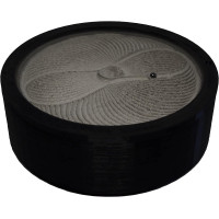 ZenFlow: Black Kinetic Sand Bowl - Your Desktop Oasis