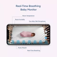 Miku Moniteur Bébé Intelligent : Suivi Respiration Sans Contact & Vidéo HD - La Sérénité à Portée de Main!