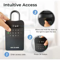 Stay secure with the MojoBox, a Bluetooth digital lockbox offering versatile access from anywhere.