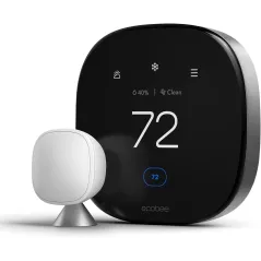 Smart keypad for door unlocking, compatible with ecobee Premium Smart Thermostat.
