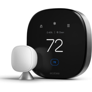 Smart keypad for door unlocking, compatible with ecobee Premium Smart Thermostat.