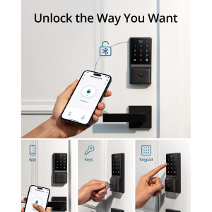 eufy Security C210 Smart Lock, 5-in-1 Keyless Entry Door Lock, Built-in WiFi Deadbolt, Smart Door Lock, No Bridge Required, Easy
