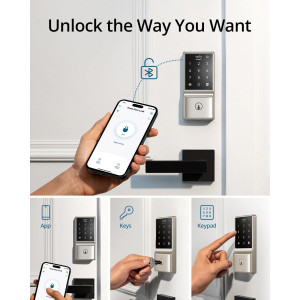 eufy Security C210 Smart Lock, 5-in-1 Keyless Entry Door Lock, Built-in WiFi Deadbolt, Smart Door Lock, No Bridge Required, Easy
