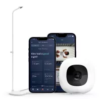 Nanit Pro et support sur pied : Moniteur Bébé HD avec Vue Plongée & Analyse du Sommeil + Support au Sol
