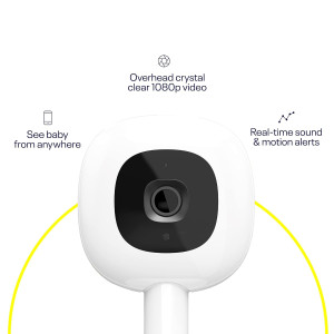 Stylish white phone equipped with light and camera, reminiscent of Advanced Nanit Pro Smart Baby Monitor.
