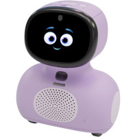 Purple robot with "hi-tech, non-technical" on it, MIKO Mini: Fun AI Learning Robot for Kids - STEM Education & Games.