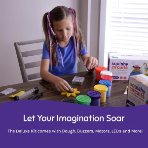 Squishy Circuits Deluxe Kit: STEM toy for creative learning, featuring squishy circuits.