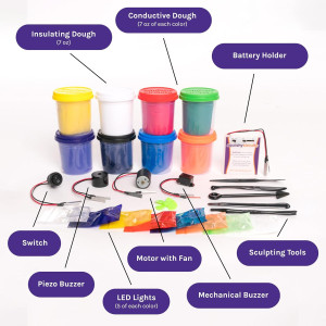 Squishy Circuits Deluxe Kit: STEM toy for creative learning, includes squishy circuits.