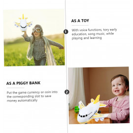 Interactive Airplane Piggy Bank: Educational & Musical Toy for Kids