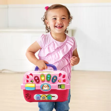 VTech Porteur dApprentissage Interactif : LAmi des Tout-Petits avec Chiot en Peluche et Accessoires