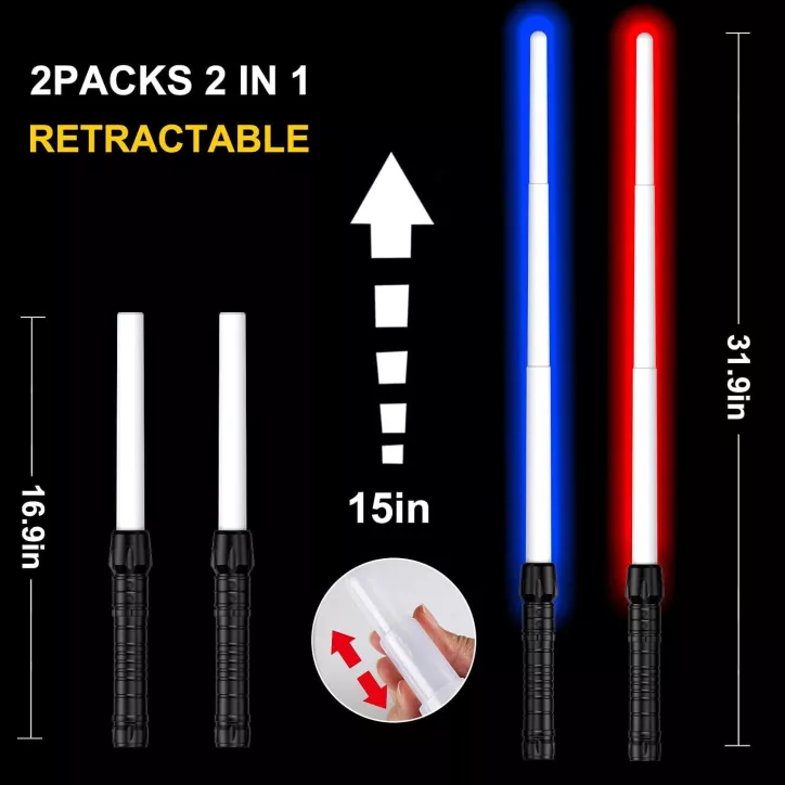 Sabre Laser Extensible Galactique : 7 Couleurs, Effets Sonores Réalistes - Le Jouet Ultime pour Guerriers Cosmiques !